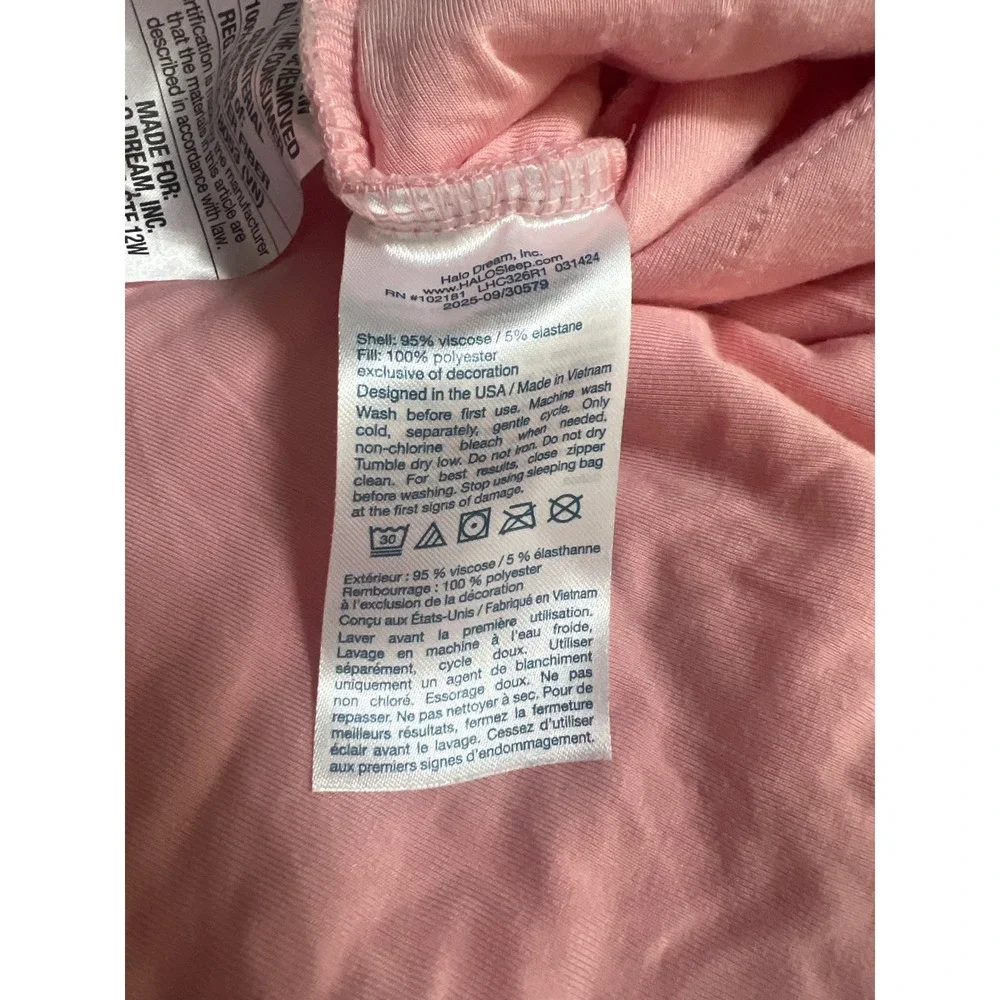 HALO SleepSack Bamboo Viscose Pink Wearable Blanket 1.5 TOG Large 12-18M